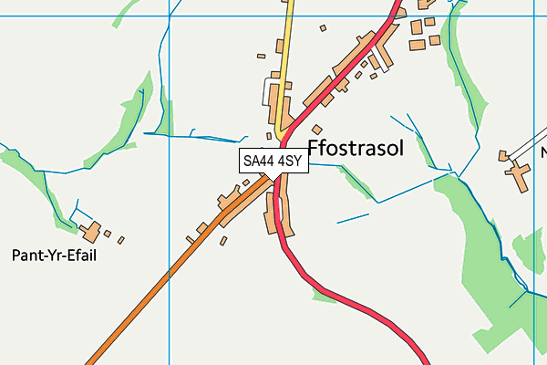 SA44 4SY map - OS VectorMap District (Ordnance Survey)