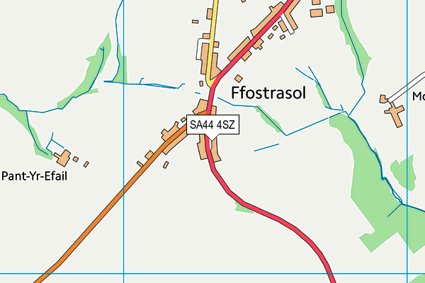 SA44 4SZ map - OS VectorMap District (Ordnance Survey)