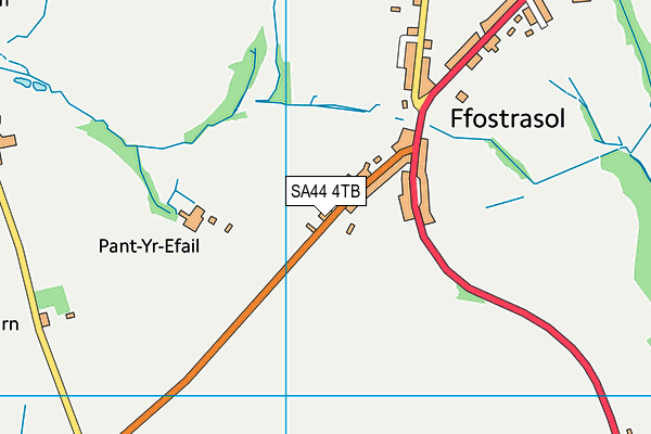 SA44 4TB map - OS VectorMap District (Ordnance Survey)