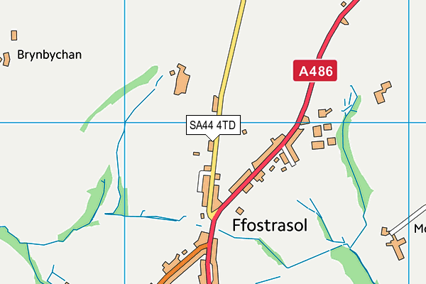 SA44 4TD map - OS VectorMap District (Ordnance Survey)