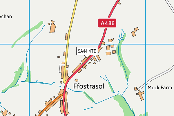 SA44 4TE map - OS VectorMap District (Ordnance Survey)