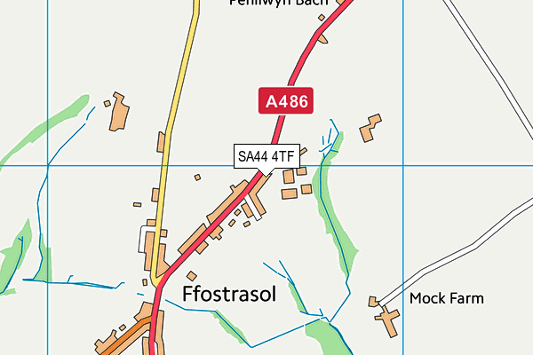 SA44 4TF map - OS VectorMap District (Ordnance Survey)