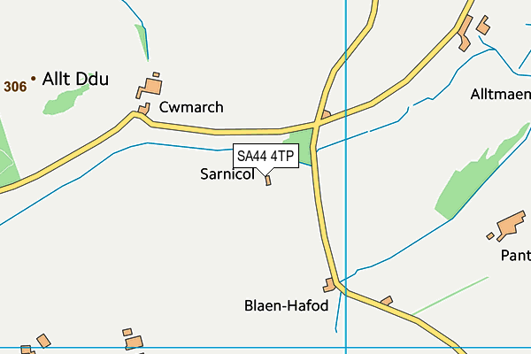 SA44 4TP map - OS VectorMap District (Ordnance Survey)