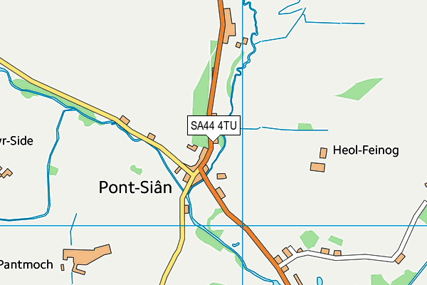 SA44 4TU map - OS VectorMap District (Ordnance Survey)