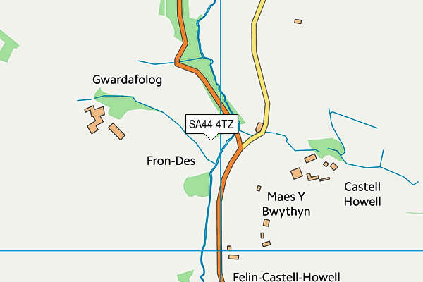 SA44 4TZ map - OS VectorMap District (Ordnance Survey)