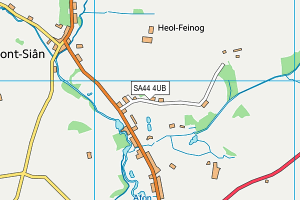 SA44 4UB map - OS VectorMap District (Ordnance Survey)