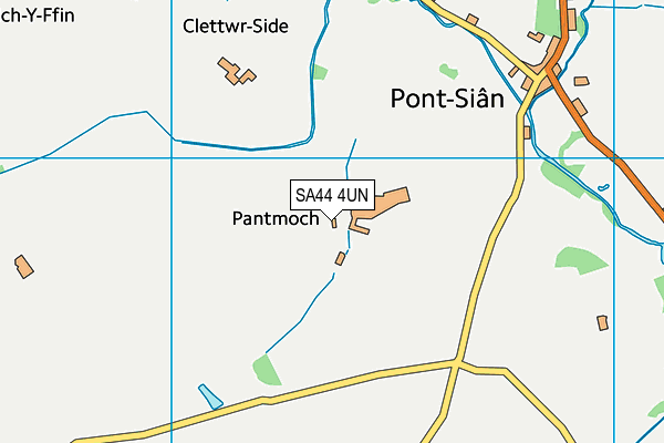 SA44 4UN map - OS VectorMap District (Ordnance Survey)