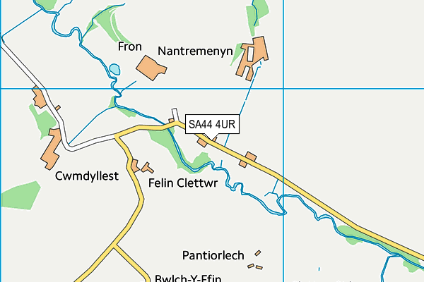 SA44 4UR map - OS VectorMap District (Ordnance Survey)