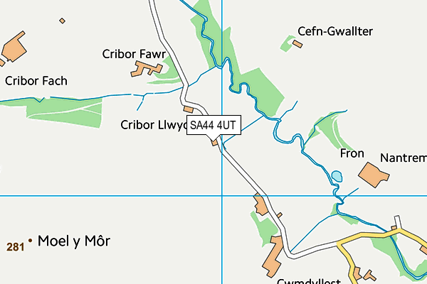 SA44 4UT map - OS VectorMap District (Ordnance Survey)