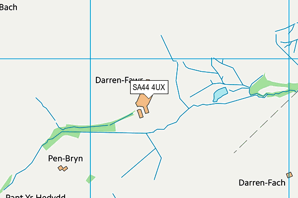 SA44 4UX map - OS VectorMap District (Ordnance Survey)