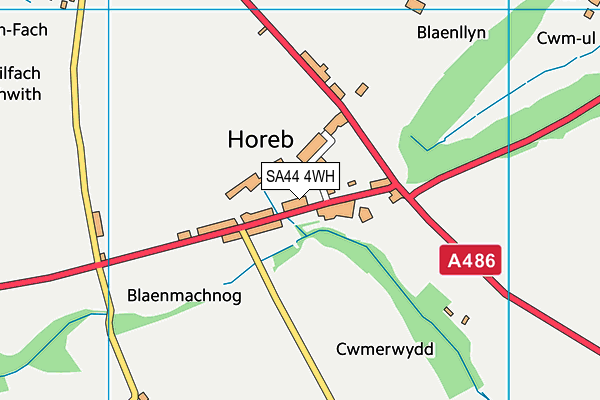 SA44 4WH map - OS VectorMap District (Ordnance Survey)