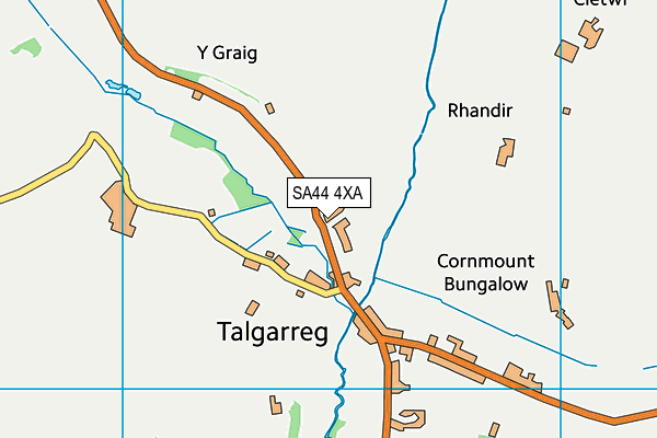 SA44 4XA map - OS VectorMap District (Ordnance Survey)