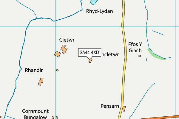 SA44 4XD map - OS VectorMap District (Ordnance Survey)