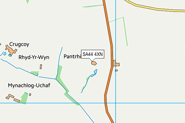 SA44 4XN map - OS VectorMap District (Ordnance Survey)