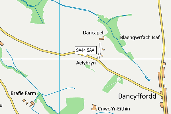 SA44 5AA map - OS VectorMap District (Ordnance Survey)