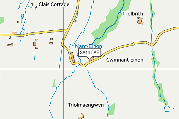 SA44 5AE map - OS VectorMap District (Ordnance Survey)