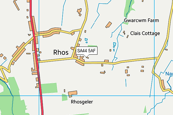 SA44 5AF map - OS VectorMap District (Ordnance Survey)