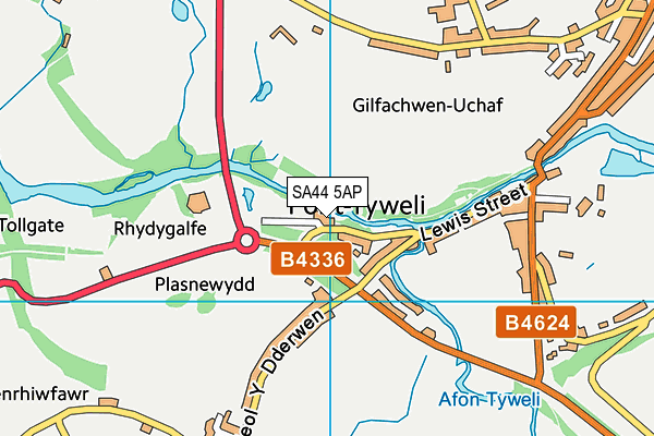 SA44 5AP map - OS VectorMap District (Ordnance Survey)