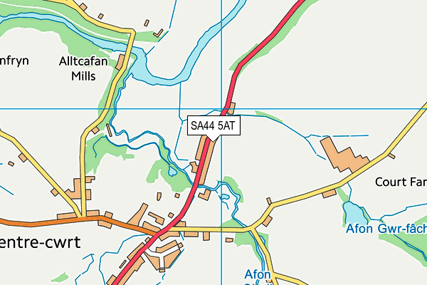 SA44 5AT map - OS VectorMap District (Ordnance Survey)