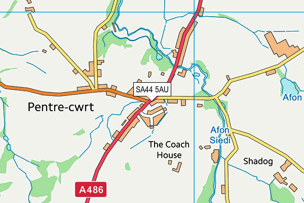 SA44 5AU map - OS VectorMap District (Ordnance Survey)