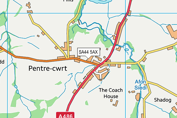 SA44 5AX map - OS VectorMap District (Ordnance Survey)