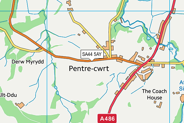 SA44 5AY map - OS VectorMap District (Ordnance Survey)