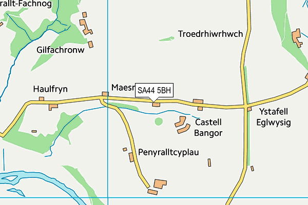 SA44 5BH map - OS VectorMap District (Ordnance Survey)