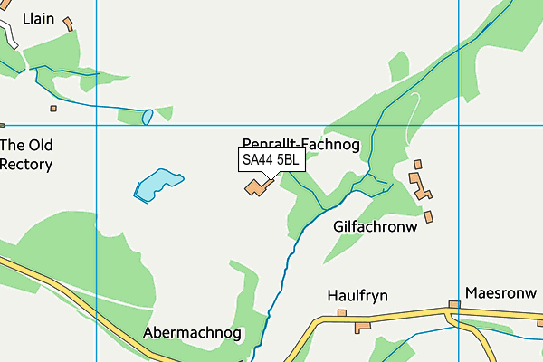 SA44 5BL map - OS VectorMap District (Ordnance Survey)