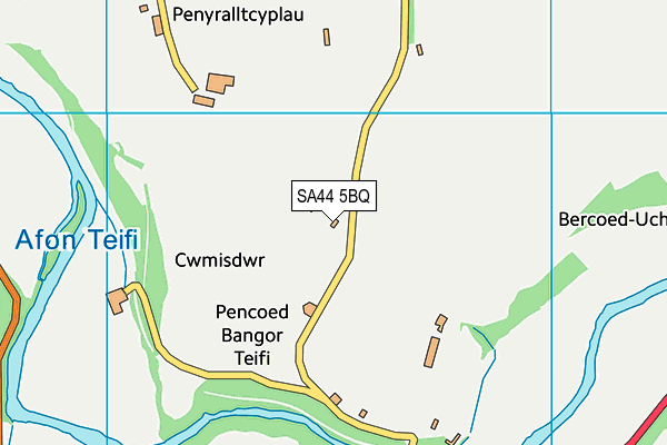 SA44 5BQ map - OS VectorMap District (Ordnance Survey)
