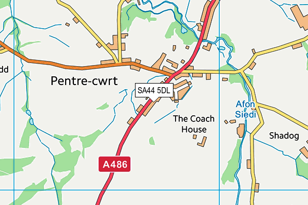 SA44 5DL map - OS VectorMap District (Ordnance Survey)