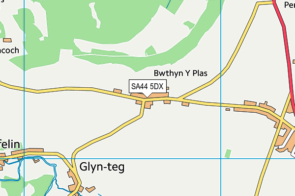 SA44 5DX map - OS VectorMap District (Ordnance Survey)