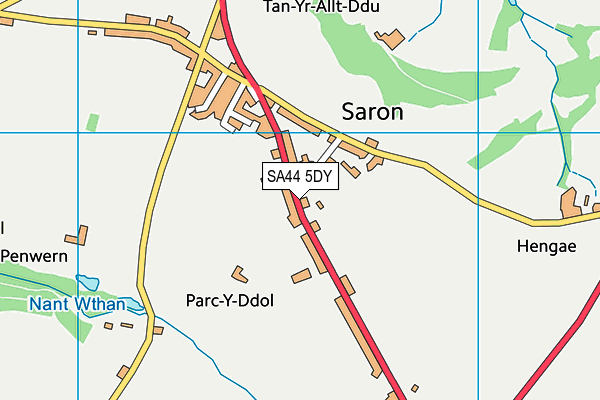 SA44 5DY map - OS VectorMap District (Ordnance Survey)