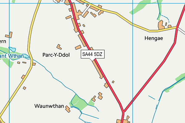 SA44 5DZ map - OS VectorMap District (Ordnance Survey)