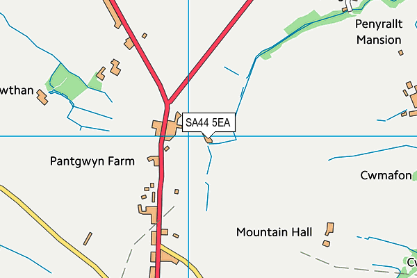 SA44 5EA map - OS VectorMap District (Ordnance Survey)