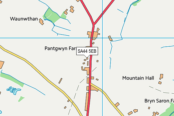 SA44 5EB map - OS VectorMap District (Ordnance Survey)