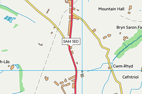 SA44 5ED map - OS VectorMap District (Ordnance Survey)