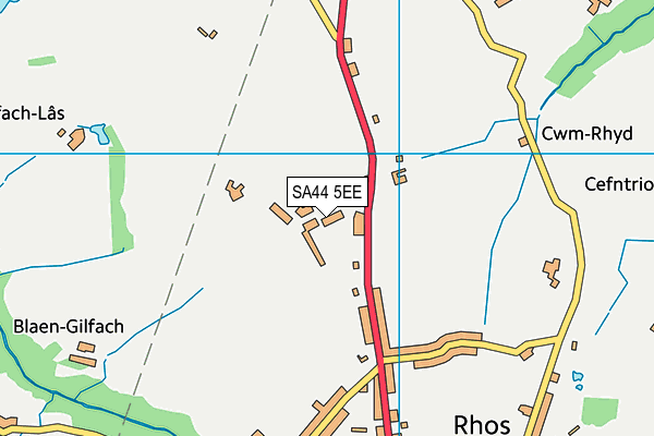 SA44 5EE map - OS VectorMap District (Ordnance Survey)