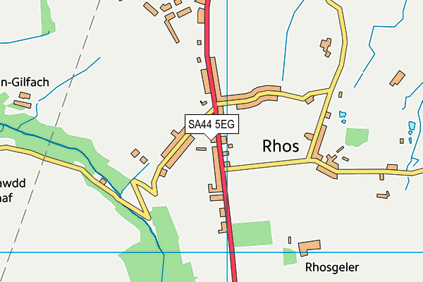 SA44 5EG map - OS VectorMap District (Ordnance Survey)