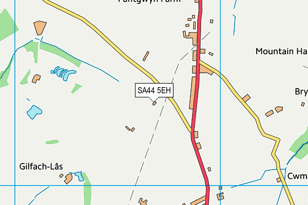 SA44 5EH map - OS VectorMap District (Ordnance Survey)