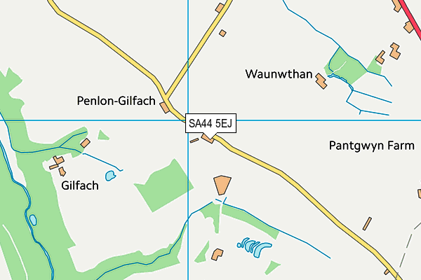 SA44 5EJ map - OS VectorMap District (Ordnance Survey)