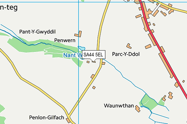 SA44 5EL map - OS VectorMap District (Ordnance Survey)