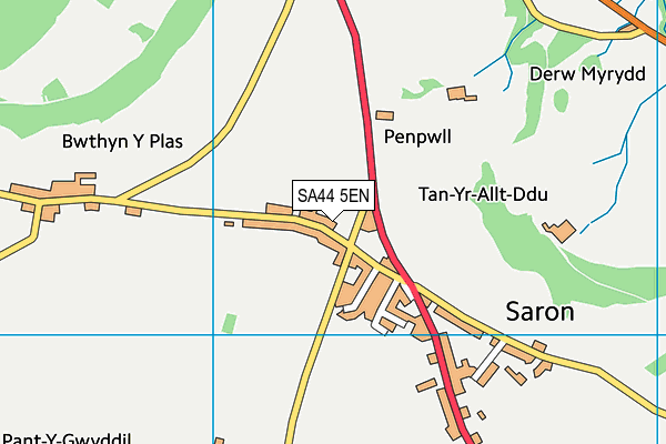 SA44 5EN map - OS VectorMap District (Ordnance Survey)