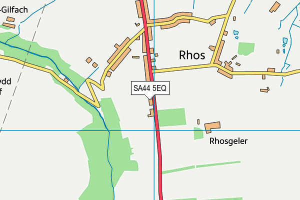 SA44 5EQ map - OS VectorMap District (Ordnance Survey)