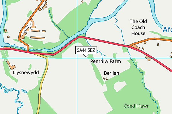 SA44 5EZ map - OS VectorMap District (Ordnance Survey)