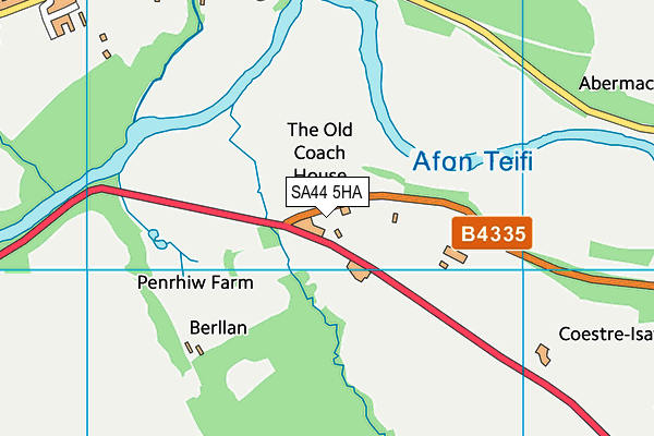 SA44 5HA map - OS VectorMap District (Ordnance Survey)