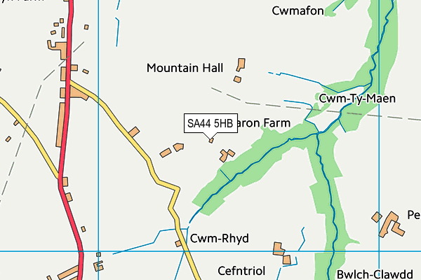 SA44 5HB map - OS VectorMap District (Ordnance Survey)