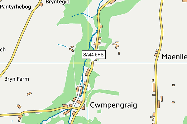 SA44 5HS map - OS VectorMap District (Ordnance Survey)