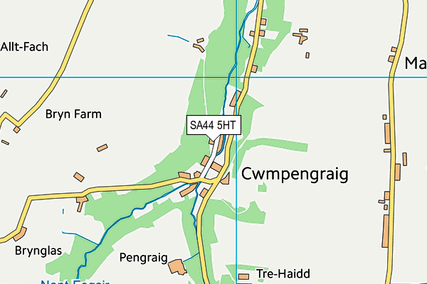 SA44 5HT map - OS VectorMap District (Ordnance Survey)