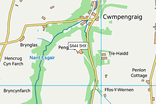 SA44 5HX map - OS VectorMap District (Ordnance Survey)