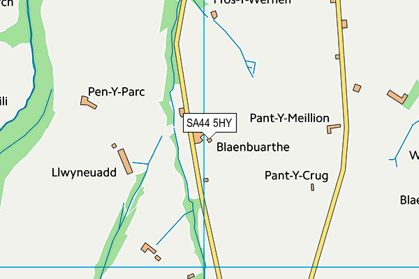 SA44 5HY map - OS VectorMap District (Ordnance Survey)